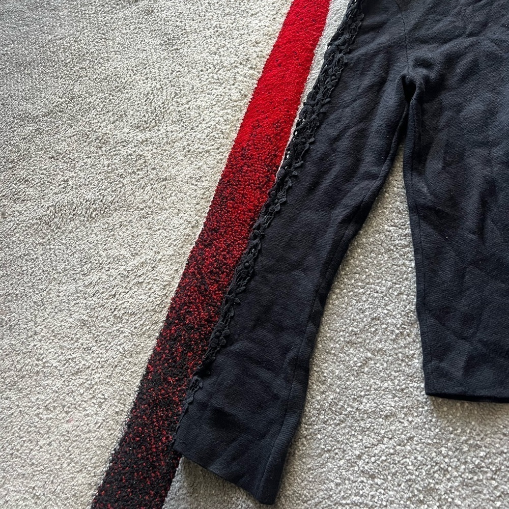 Knitted & Knotted Black Mockneck Lace Sleeve Sweater - Picture 5 of 7